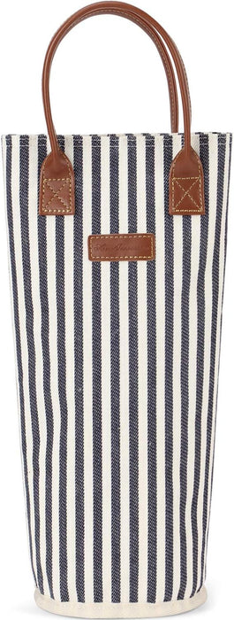 Single Bottle Insulated Wine Tote, 1 Bottle Wine Carrier Bag Padded Wine Cooler Perfect Wine Lover'S or Wedding Gift-Stripe (Blue Stripe)