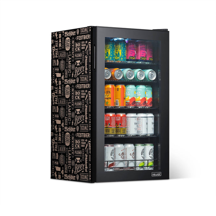 Newair “Beers of the World” Custom Designed Freestanding 126 Can Beer Fridge with SplitShelf™