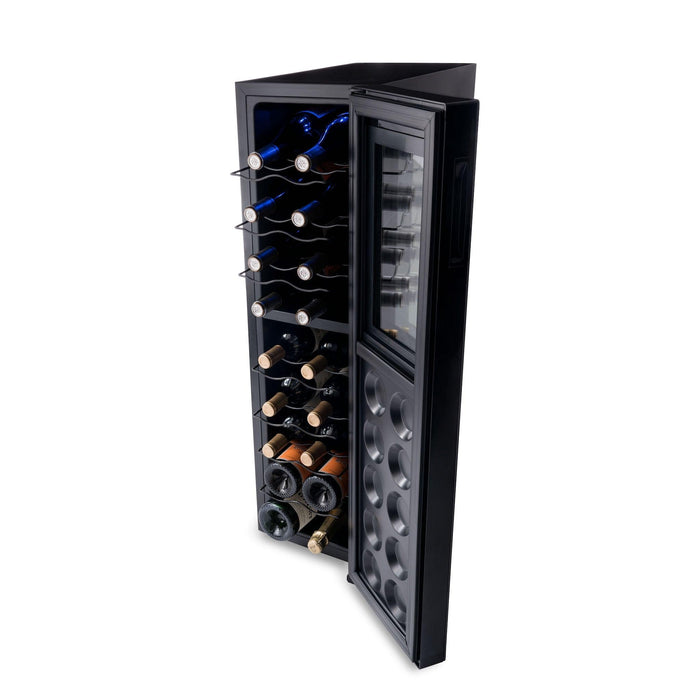 Newair® Shadow-Tᵀᴹ Series Wine Cooler Refrigerator 18 Bottle Dual Temperature Zones, Freestanding Mirrored Wine Fridge with Double-Layer Tempered Glass Door & Thermoelectric Cooling for Reds, Whites, and Sparkling Wine, 41f-64f Digital Temperature Control