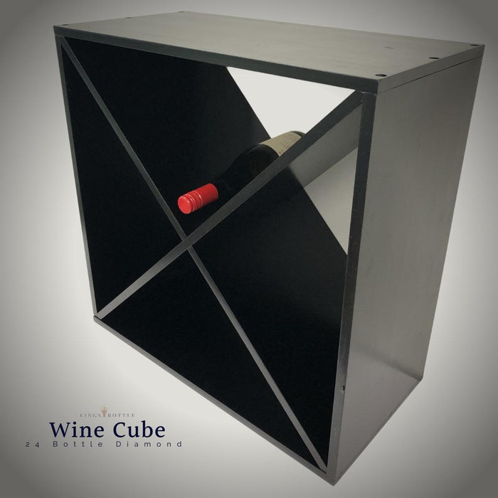 Kings Bottle 24 Wine Bottle Compact Cross Display Cube .