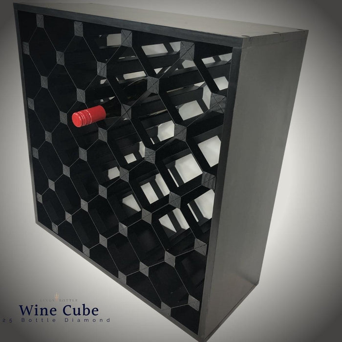 Kings Bottle 25 Wine Bottle Diamond Cube Display Rack WCD25