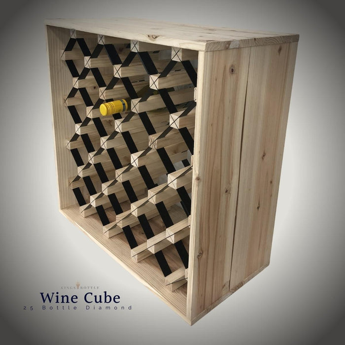 Kings Bottle 25 Wine Bottle Diamond Cube Display Rack WCD25