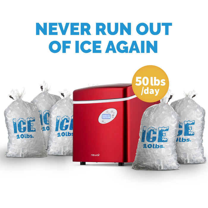 Newair Countertop Ice Maker, 50 lbs. of Ice a Day, 3 Ice Sizes and Easy to Clean BPA-Free Parts