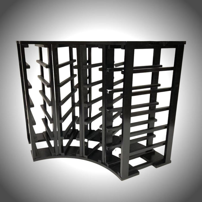 Kings Bottle 4 Column 24 Wine Bottle Display Curved Corner Rack .