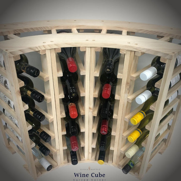 Kings Bottle 4 Column 24 Wine Bottle Display Curved Corner Rack .