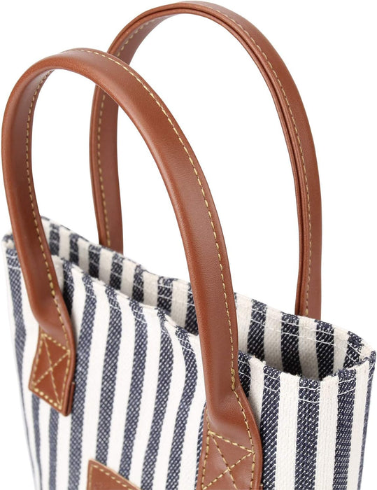 Single Bottle Insulated Wine Tote, 1 Bottle Wine Carrier Bag Padded Wine Cooler Perfect Wine Lover'S or Wedding Gift-Stripe (Blue Stripe)