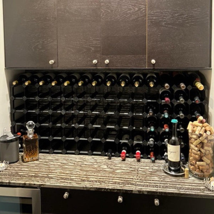 Kings Bottle - Custom Built Black Onyx Finish Wine Rack | Pre-Assembled .