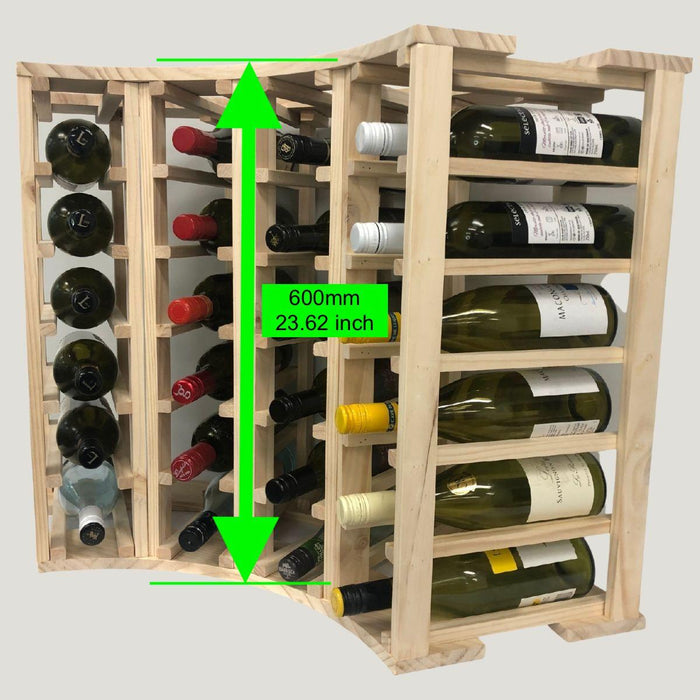 Kings Bottle 4 Column 24 Wine Bottle Display Curved Corner Rack .