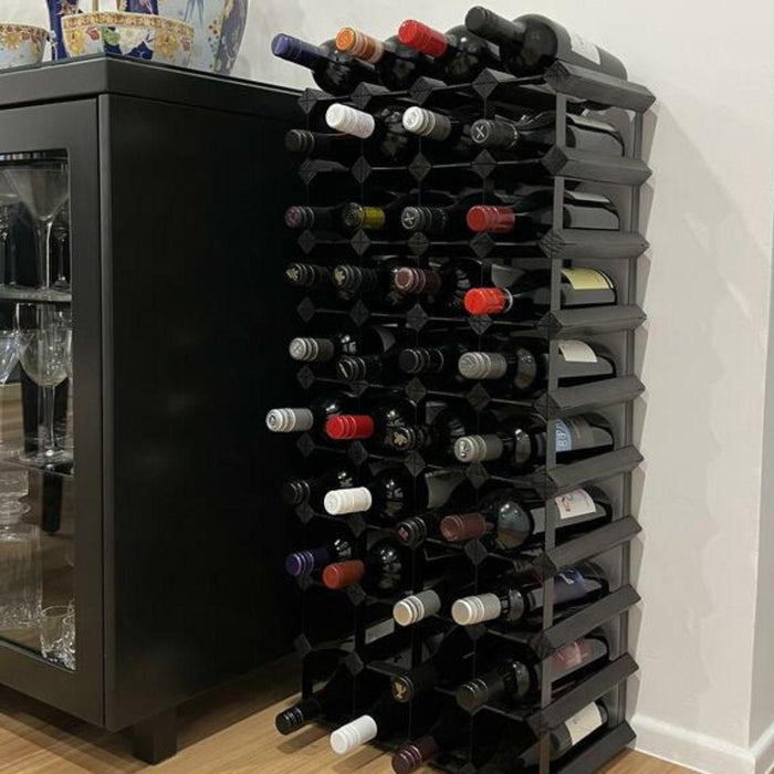 Kings Bottle - Custom Built Wine Rack | Black Onyx Finish | Un-Assembled.