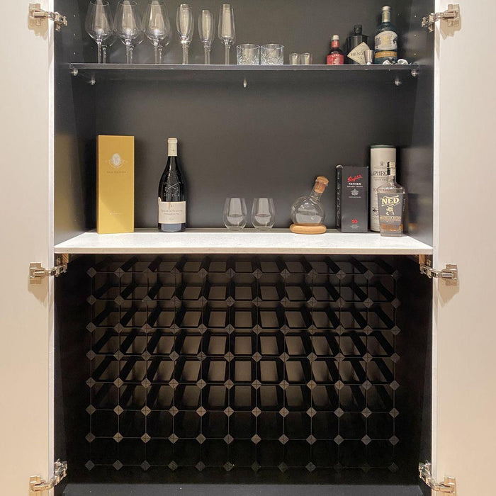 Kings Bottle - Custom Built Wine Rack | Black Onyx Finish | Un-Assembled.