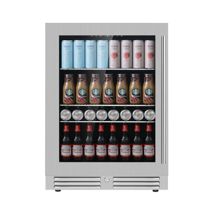 Kings Bottle - 24 Inch Under Counter LOW-E Glass Door Cooler 161 Bottle Capacity.