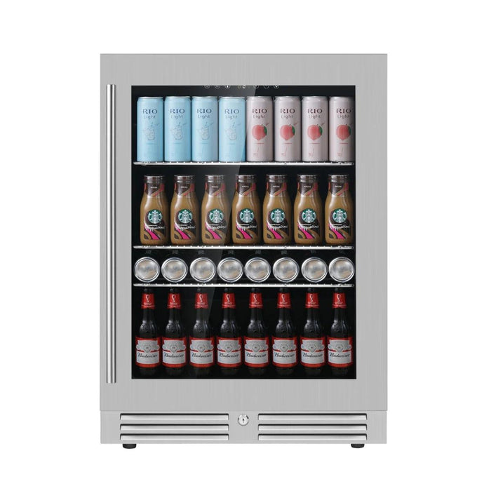 Kings Bottle - 24 Inch Under Counter LOW-E Glass Door Cooler 161 Bottle Capacity.