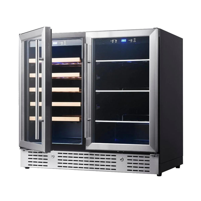 Kings Bottle 36" Beer and Wine Cooler Combination with Low-E Glass Door KBU190BW