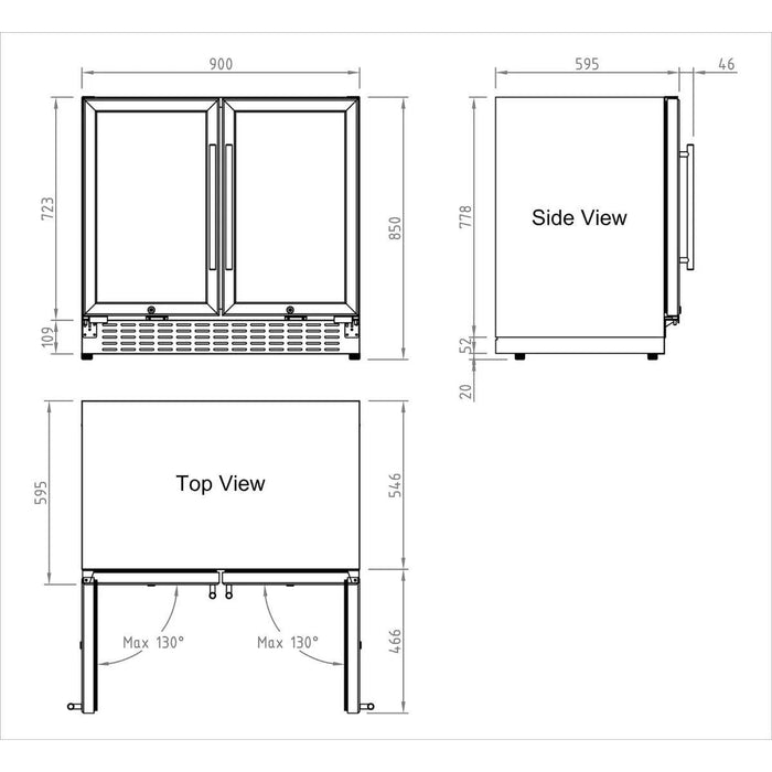 Kings Bottle 36" Beer and Wine Cooler Combination with Low-E Glass Door KBU190BW