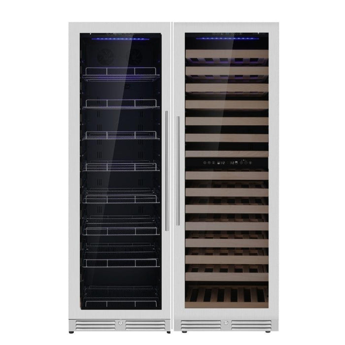 Upright Wine & Beverage cooler Combo With Low-E Glass