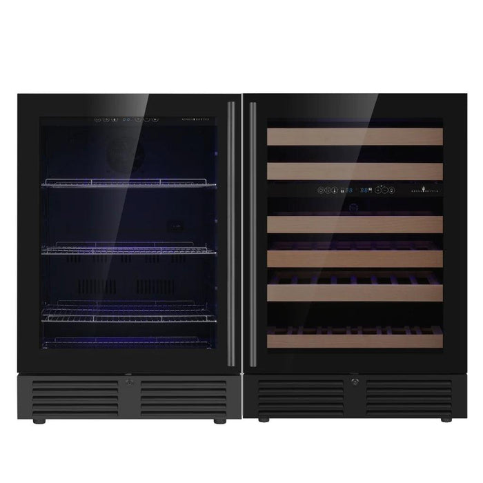 Kings Bottle - 48" Ultimate Under Bench Wine Fridge and Bar Refrigerator Combo.