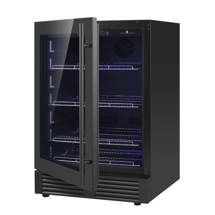 Kings Bottle - 24 Inch Under Counter LOW-E Glass Door Cooler 161 Bottle Capacity.