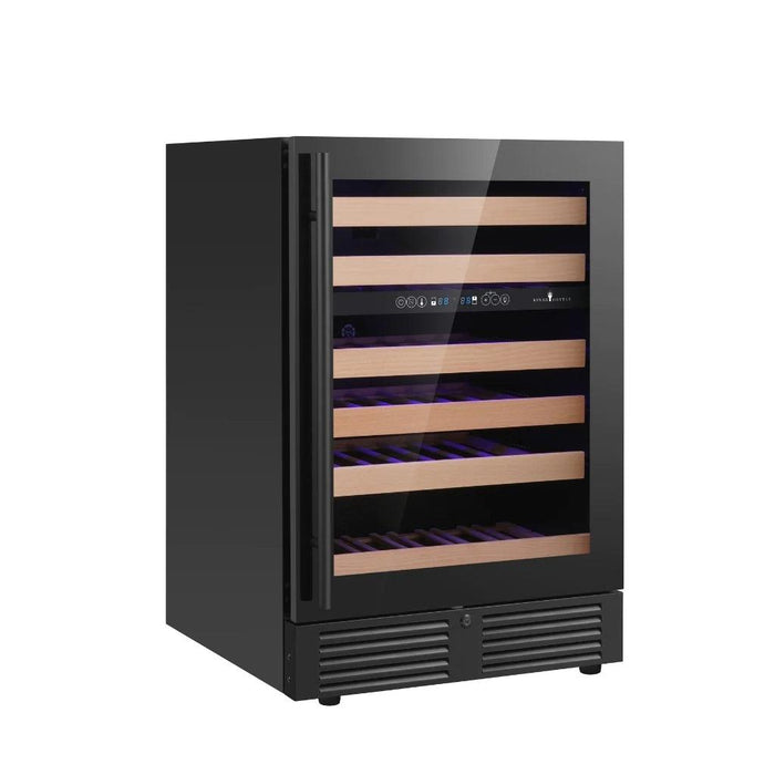 Kings Bottle - 24 Inch Under Counter LOW-E Glass Door Dual Zone Wine Cooler.