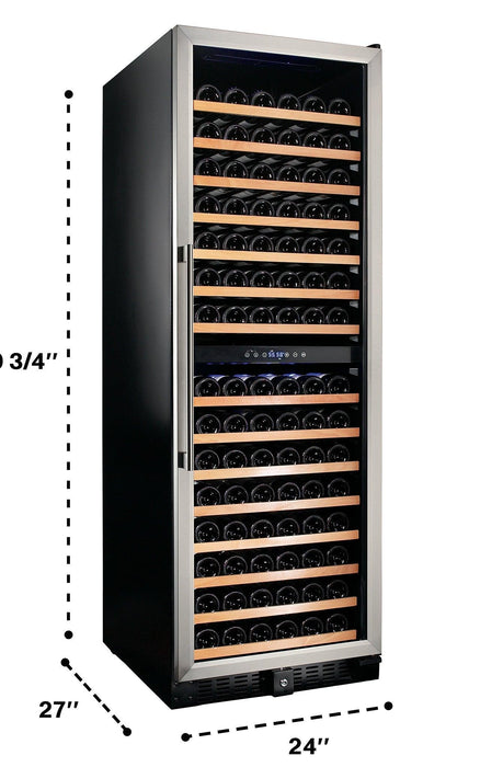 Smith and Hanks 166 Bottle Dual Zone Model RW428DR Stainless Steel Wine Refrigerator RE100004