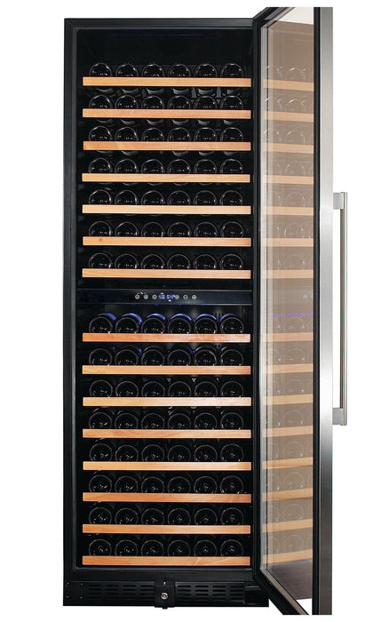 Smith and Hanks 166 Bottle Dual Zone Model RW428DR Stainless Steel Wine Refrigerator RE100004