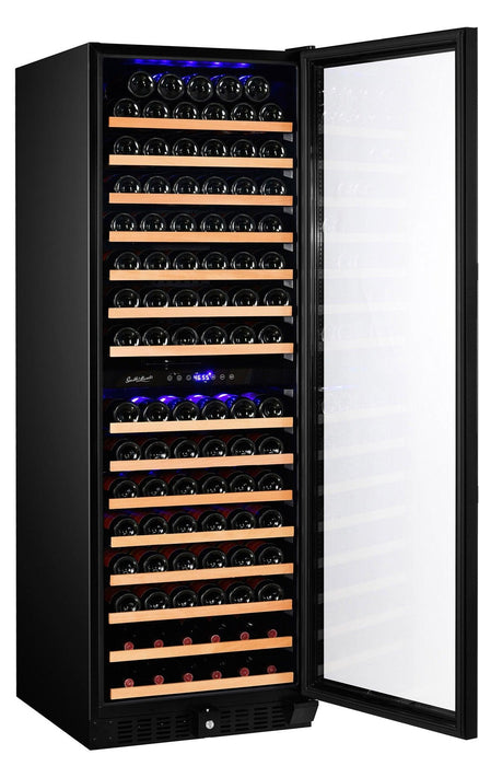 Smith and Hanks 166 Bottle Dual Zone Model RW428DRG Black Glass Wine Refrigerator RE100017