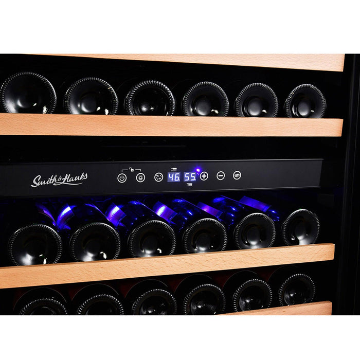 Smith and Hanks 166 Bottle Dual Zone Model RW428DRG Black Glass Wine Refrigerator RE100017