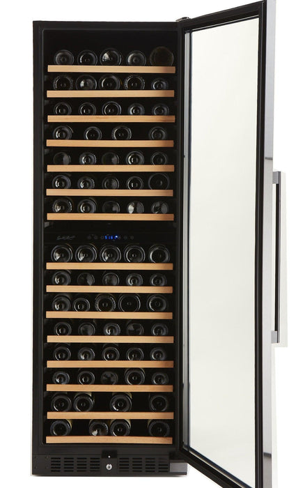 Smith and Hanks 166 Bottle Dual Zone Model RW428DRBSS Black Stainless Wine Refrigerator RE55004