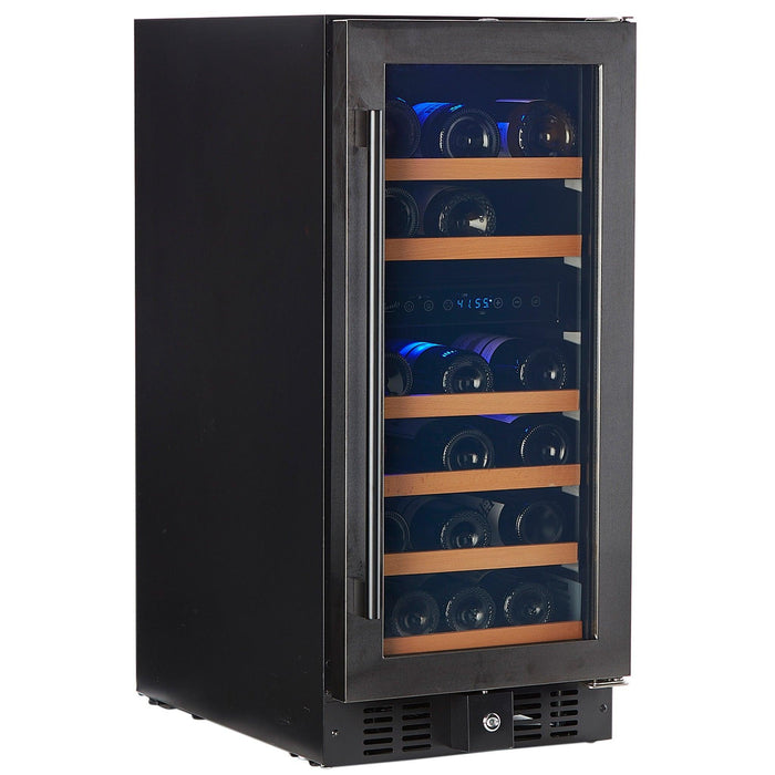 Smith and Hanks 32 Bottle Dual Zone Under Counter Model RW88DRBSS Black Stainless Wine Cooler RE55006