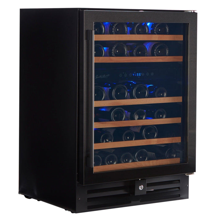 Smith and Hanks 46 Bottle Dual Zone Under Counter Model RW145DRBSS Black Stainless Wine Cooler RE55002