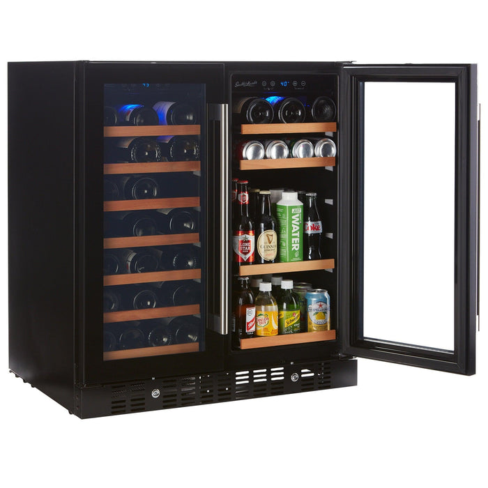 Smith and Hanks Dual Zone Wine and Beverage Cooler Model BEV176D Smoked Black Glass Door RE100018