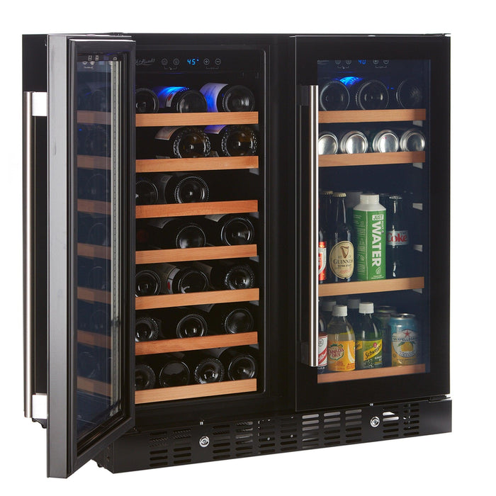 Smith and Hanks Dual Zone Wine and Beverage Cooler Model BEV176D Smoked Black Glass Door RE100018