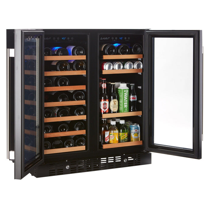 Smith and Hanks Dual Zone Wine and Beverage Cooler Model BEV176D Smoked Black Glass Door RE100018