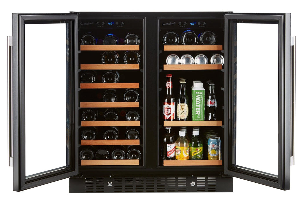 Smith and Hanks Dual Zone Wine and Beverage Cooler Model BEV176D Smoked Black Glass Door RE100018