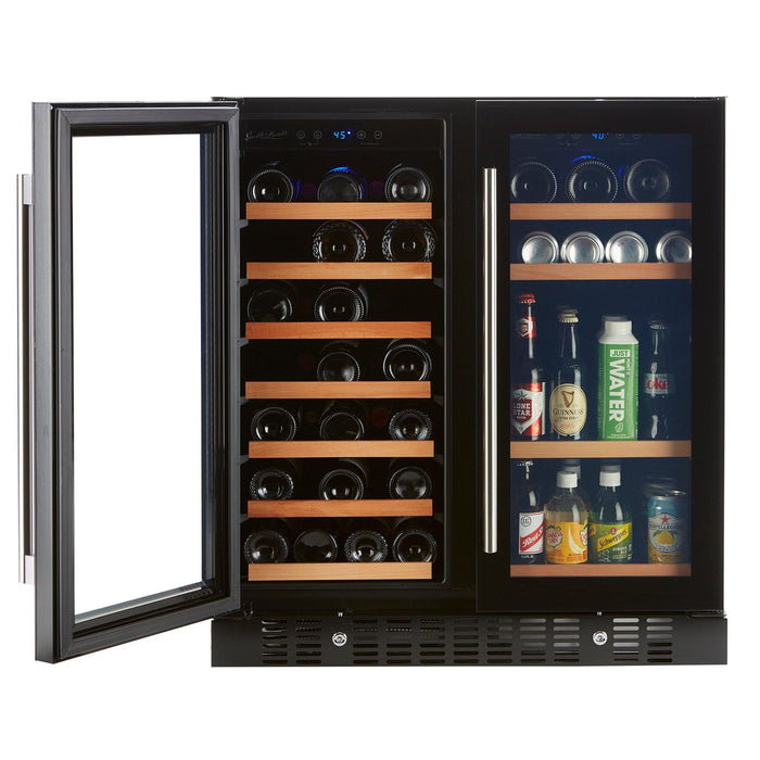 Smith and Hanks Dual Zone Wine and Beverage Cooler Model BEV176D Smoked Black Glass Door RE100018