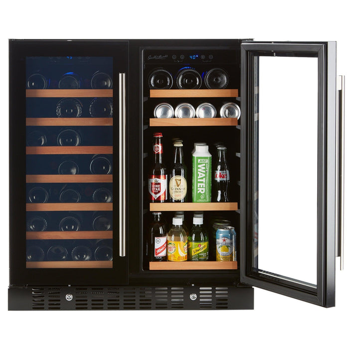 Smith and Hanks Dual Zone Wine and Beverage Cooler Model BEV176D Smoked Black Glass Door RE100018