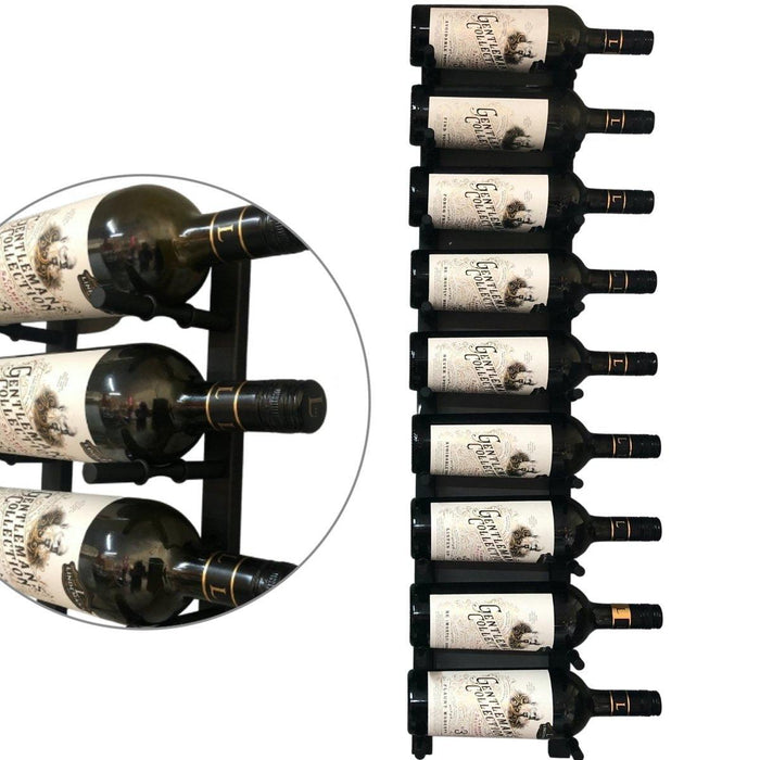 Kings Bottle 1-Bottle Depth Wall Mounted Metal Wine Racks Railing WR02FT-WPH01B