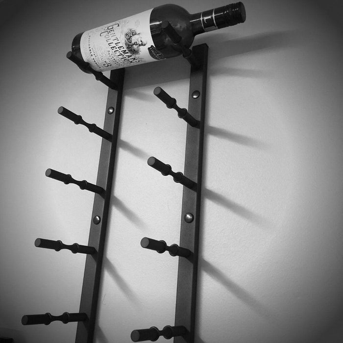 Kings Bottle 1-Bottle Depth Wall Mounted Metal Wine Racks Railing WR02FT-WPH01B