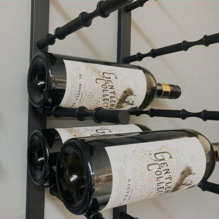 Kings Bottle - Wall Mounted Metal Rail Wine Racks | 2-Bottle Depth.