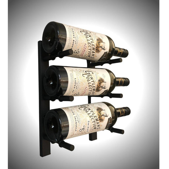 Kings Bottle 1-Bottle Depth Wall Mounted Metal Wine Racks Railing WR02FT-WPH01B