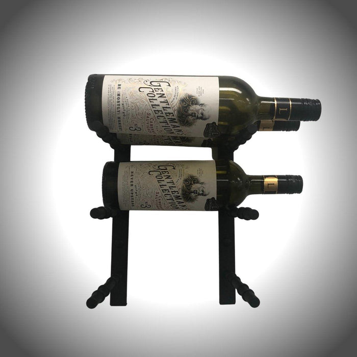 Kings Bottle - Wall Mounted Metal Rail Wine Racks | 2-Bottle Depth.