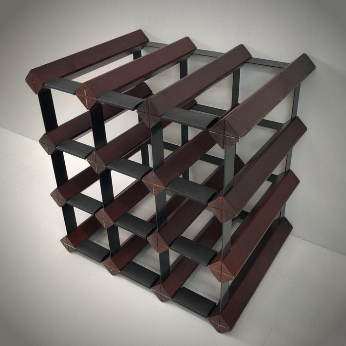 WRT012M 12 Bottle Mahogany Finish Timber Wine Rack_1