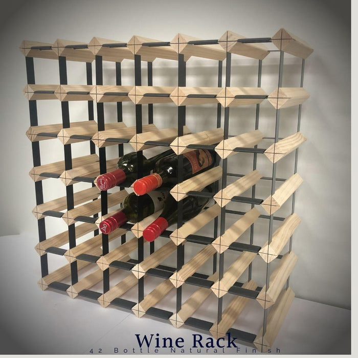 Kings Bottle 42 Bottle Timber Wine Rack 6x6 Configuration