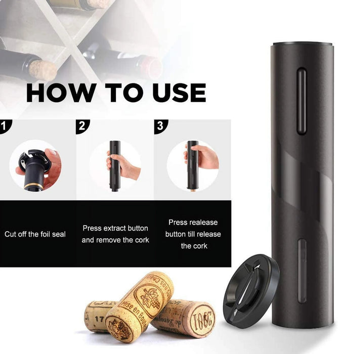 Automatic Wine Opener with Foil Cutter, Battery-Powered Wine Bottle Corkscrew for Effortless Wine Opening - Perfect Gift for Wine Enthusiasts, Home Use, Parties, and Weddings,Corkscrew Wine Opener.