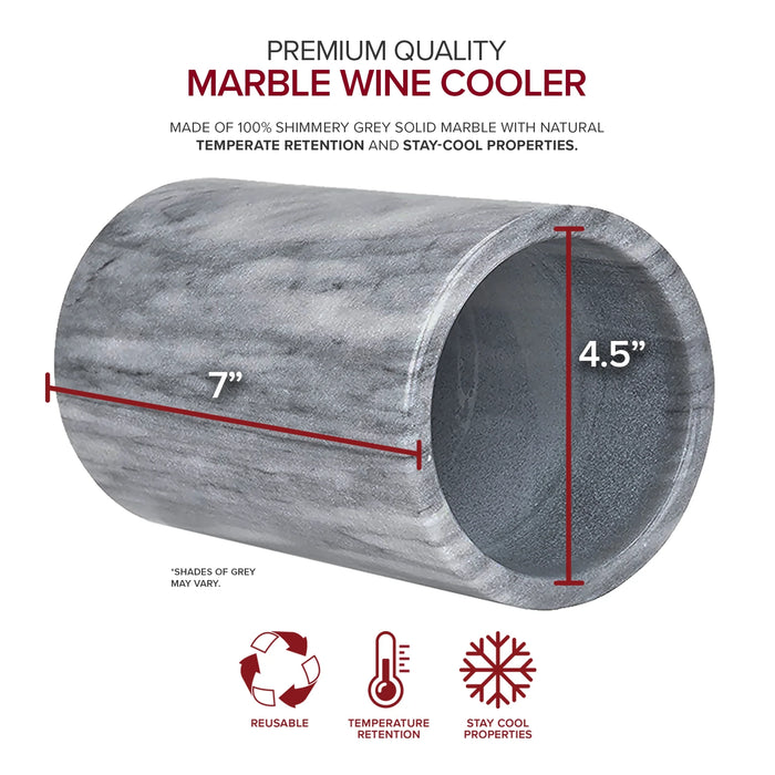 Wine Chiller, Grey Marble Wine Bottle Cooler