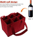 6 Bottle Wine Carrier with Divider Felt Wine Storage Tote Bag Portable Collapsible Wine Bag Red Wine Storage Box with Handle Travel Case for Party