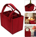 6 Bottle Wine Carrier with Divider Felt Wine Storage Tote Bag Portable Collapsible Wine Bag Red Wine Storage Box with Handle Travel Case for Party