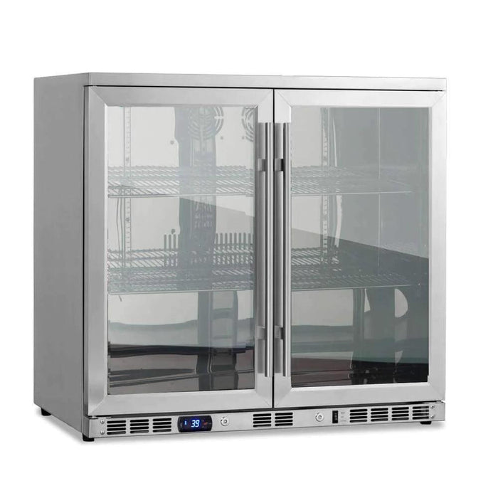 Kings Bottle - 36" Heating Glass Double Door Built In Beverage Fridge .