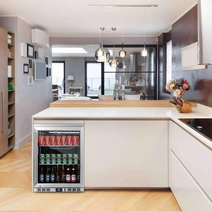 Kings Bottle - 24" Under Counter Beverage Cooler Fridge Stainless Steel .