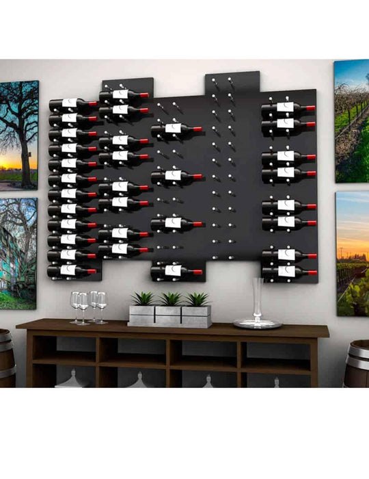 Ultra Wine Racks - Fusion HZ Label-Out Wine Wall Black Acrylic (3 Foot)