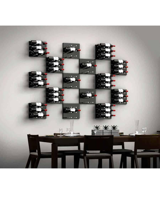 Ultra Wine Racks - Fusion Panels HZ Black (3 to 9 Bottles) FP-BK-HZ